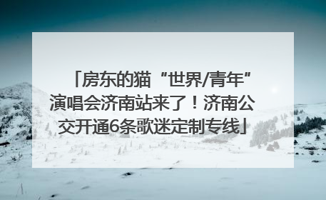 房东的猫“世界/青年”演唱会济南站来了！济南公交开通6条歌迷定制专线